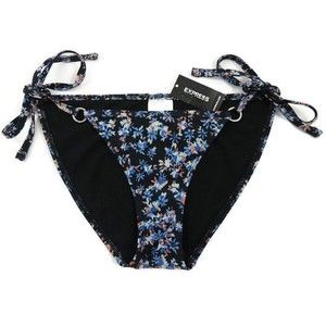 Express Swim Neon Striped Bikini Bathing Suit Bottom Small